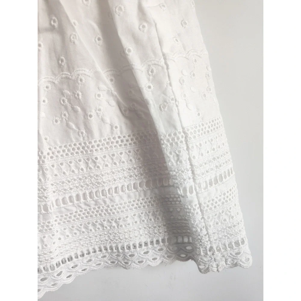 New Lilly Pulitzer Marisol Skirt 4 Eyelet Mini White Cotton Scalloped Preppy NWT